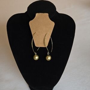 Elegant Champagne Gold Pearl Drop Earrings